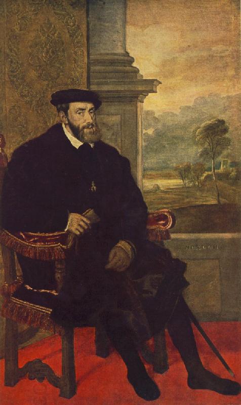 TIZIANO Vecellio Portrait of Charles V Seated  r China oil painting art